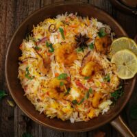 Biryani de crevettes