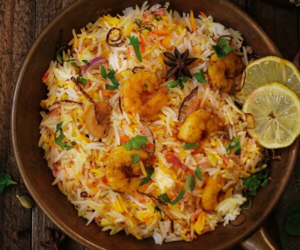 Biryani de crevettes